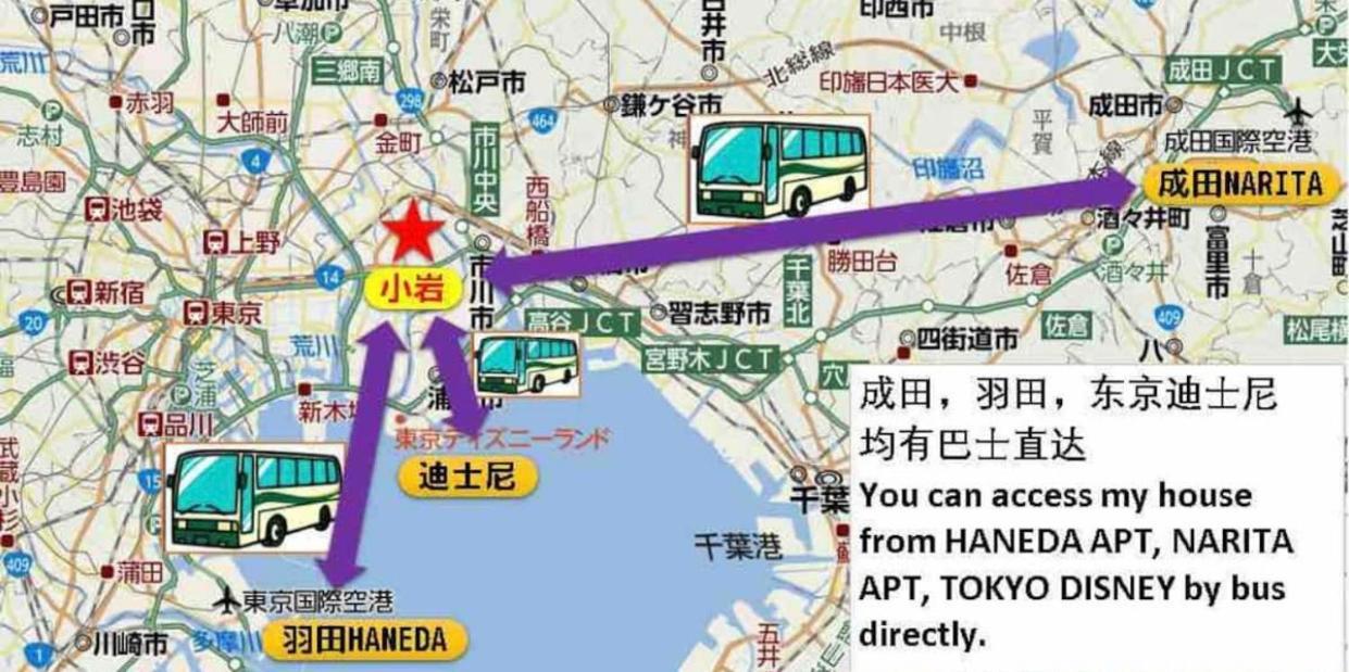 一棟貸切宿, Harmonia東京小岩 6名max,Wifi有,秋葉原16分新宿33分,ディズニー電車48分, 駐車場ありません Tokyo Eksteriør billede